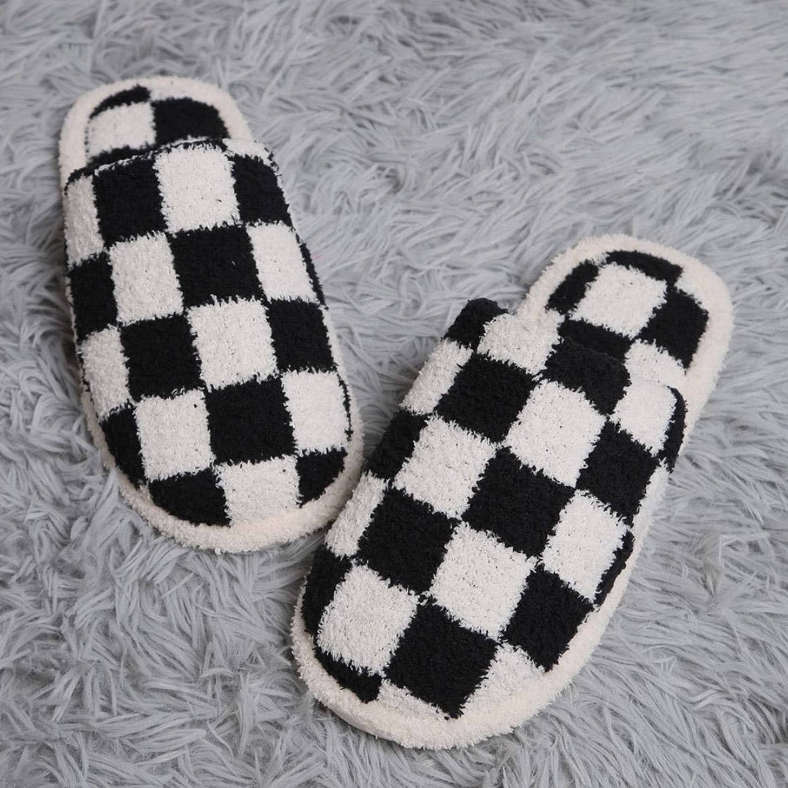 Checkered Slippers Checkerboard Bedroom Shoes Womens - Etsy