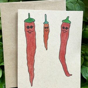 Hot Jazz Paprika - 4,25 x 5,5 Zoll wunderliche Gemüse Recycling Papier leere Notecard