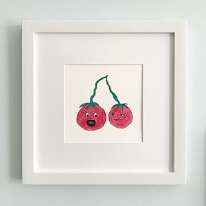 Jersey Shore Tomatoes - Whimsical Vegetables Matted Print