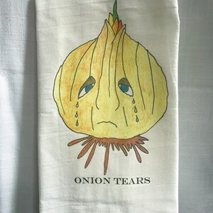 Löktårar - Nyckfull kökshandduk av grönsaksmjöl