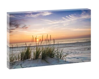 Strand Panorama Bild Wandbild Keilrahmen Fotoleinwand Poster 120 cm*80 cm 732