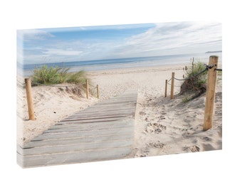 Steg Bild auf Leinwand Strand Meer Keilrahmen Poster XXL 80 cm*40 cm 476