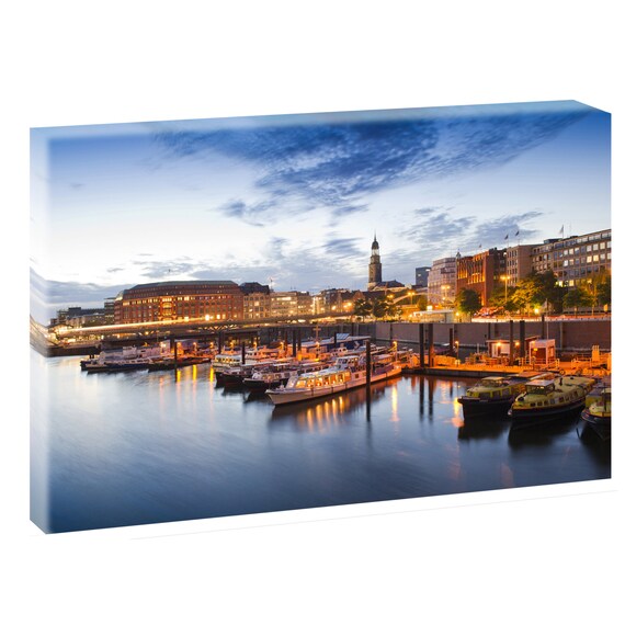 Hamburg Port Stretcher Canvas Poster Xxl 1 Cm 80 Cm 8 Etsy
