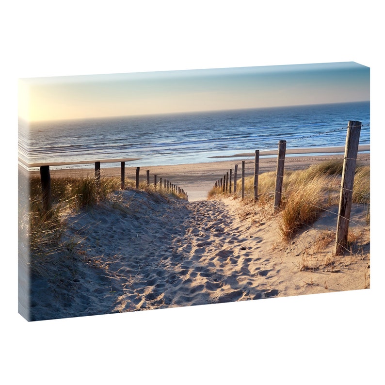Way To Beach Picture Beach Sea Stretcher Canvas Poster Xxl 1 Etsy