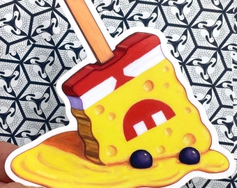 Sponge Bob Melted Popsicle "Disaster Under the Sea" Vinyl Sticker