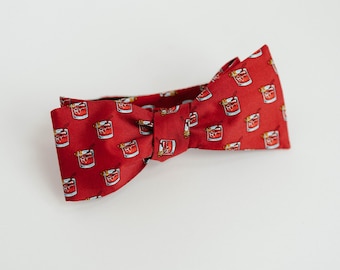 Old Fashioned Silk Bowtie - Red Classic Bowtie for Men’s Suits, Vintage Style Accessory, Wedding, Formal Wear, Horse Race