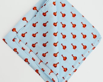 Silk Pocket Square - Blue Copper Pot Still Design, Men’s Handkerchief Vintage Style Wedding Accessory Gift perfect for Derby Day