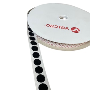 13 mm VELCRO®-prickar svarta och vita självhäftande mynt med kardborreband