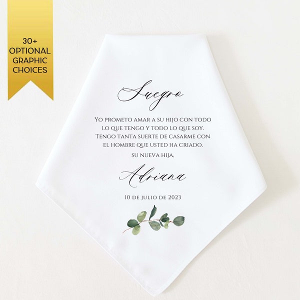 SPANISH Father in Law Gift, Spanish Wedding Gift for Father In Law, Spanish Wedding Handkerchief, Pañuelo de Boda Para el Suegro de la Novia