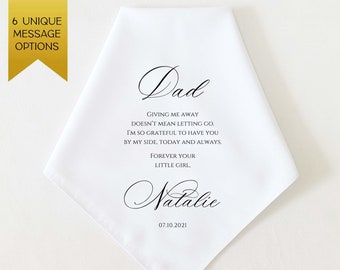 Father of the Bride Handkerchief from the Bride, Wedding Handkerchief from Daughter, Father of the Bride Gift from Bride, Wedding Gift Dad