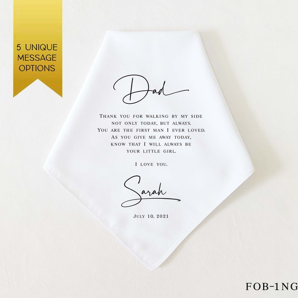 Father of the Bride Handkerchief from the Bride, Wedding Handkerchief from Daughter, Father of the Bride Gift from Bride, Wedding Gift Dad