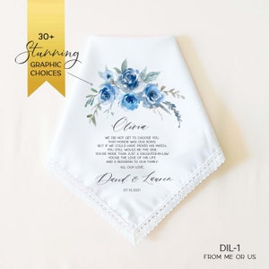 DAUGHTER IN LAW Wedding Gift from Mother In Law, Personalized Wedding Handkerchief, Gift for Daughter In Law on Wedding Day from In Laws