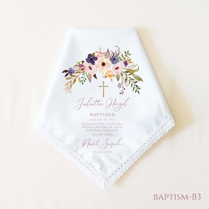 Baptism Gift Girl, Personalized Baptism Handkerchief Gift for Girl, Baptism Gift for Goddaughter, Christening Gift for Girl, Dedication Gift image 3