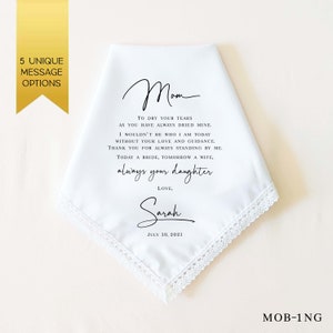 Mother of the Bride Handkerchief from the Bride, Wedding Handkerchief from Daughter, Mother of the Bride Gift from Bride, Wedding Gift Mom