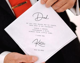 Father of the Bride Gift: Wedding Handkerchief, Wedding Gift for Father of the Bride, Wedding Keepsake