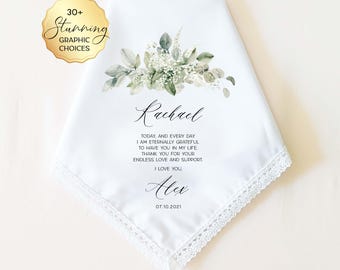 Personalized Wedding Handkerchief for Step Mom: Stepmother of the Bride or Groom Gift