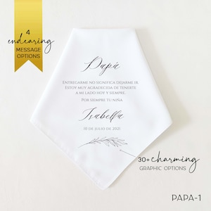 ESPAGNOL, cadeau père de la mariée, cadeau de mariage espagnol pour papa, mouchoir de mariage personnalisé, Pañuelo de Boda Para el Padre de la Novia