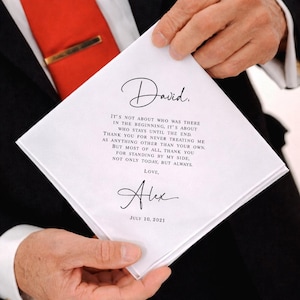 Stepfather of the Bride or Groom Wedding Gift: Personalized Wedding Handkerchief, Wedding Gift for Step Father, Stepdad, Step Dad, Bonus Dad