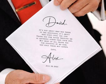 Stepfather of the Bride or Groom Wedding Gift: Personalized Wedding Handkerchief, Wedding Gift for Step Father, Stepdad, Step Dad, Bonus Dad
