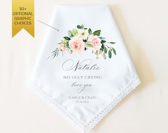 No Ugly Crying Handkerchief, Something Blue for Bride, Mother of the Bride Gift, Bridal Party Gift, Maid of Honor Gift, Bridal Shower Gift