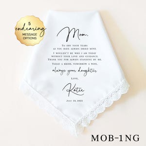 Mother of the Bride Gift, Wedding Handkerchief, Gift for Mother of the Bride, Wedding Keepsake