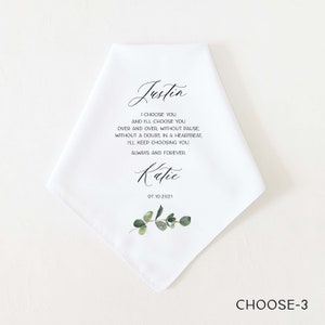 I CHOOSE YOU Groom Gift from Bride on Wedding Day, Personalized Wedding Handkerchief Gift Groom, Wedding Gift Groom, Groom Pocket Square Choose-3