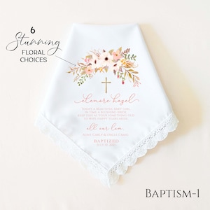Baptism Gift for Girl, Catholic Baptism Handkerchief, Gift for Goddaughter, Gift for Granddaughter, Christening Gift for Girl, Baptism Hanky