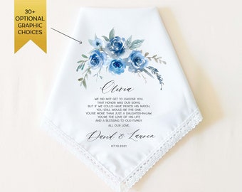 DAUGHTER IN LAW Wedding Gift from Mother In Law, Personalized Wedding Handkerchief, Gift for Daughter In Law on Wedding Day from In Laws