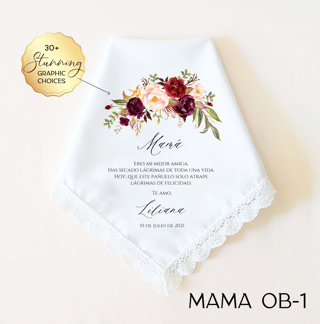 Personalized SPANISH Wedding Handkerchief Gift for Mother of the Bride ...
