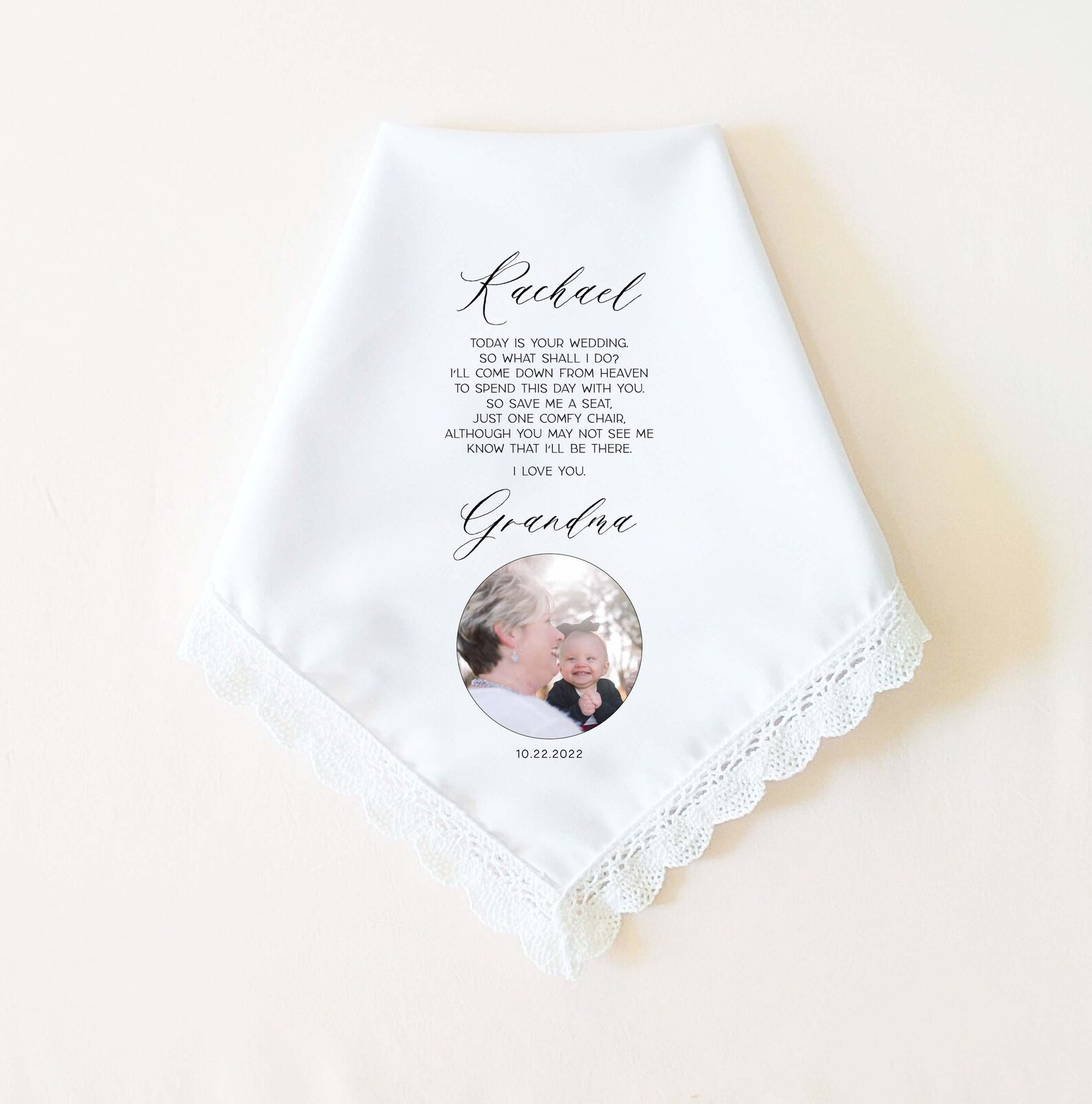CUSTOM PHOTO/MESSAGE Personalized Memorial Handkerchief for - Etsy