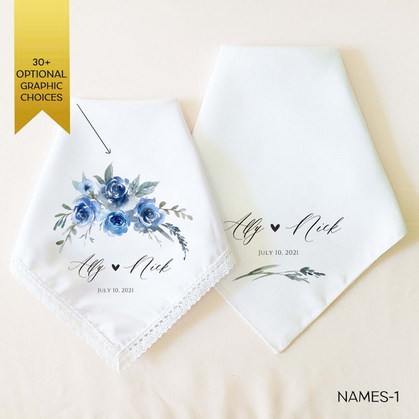 Wedding Gift for Couple Unique, Personalized Wedding Handkerchief Gift for Couple, Wedding Shower Gift, Wedding Gift for Bride, for Groom