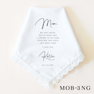 Father of the Bride Gift, Mother of the Bride Gift, Personalized Wedding Handkerchief, Wedding Gifts for Parents, Wedding Keepsake MOB-3NG ONLY