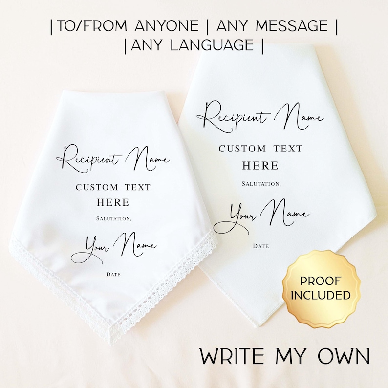 Father of the Bride Gift, Mother of the Bride Gift, Personalized Wedding Handkerchief, Wedding Gifts for Parents, Wedding Keepsake image 10