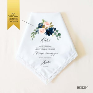 Wedding Gift for Bride from Groom on Wedding Day, Personalized Wedding Handkerchief Gift for Bride from Groom, Wedding Day Gift for Wife