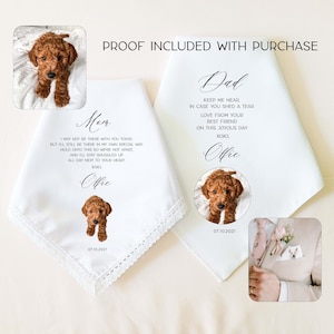 From Your Dog Wedding Handkerchief, Wedding Gift for Bride and/or Groom from Dog, Dog Lover Gift, Customized Pet Handkerchief, Pet Gift