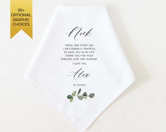 Stepfather of the Bride Gift, Stepfather of the Groom Gift, Personalized Wedding Handkerchief, Wedding Gift for Stepdad, Gift for Bonus Dad