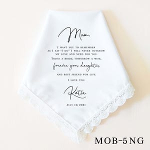 Father of the Bride Gift, Mother of the Bride Gift, Personalized Wedding Handkerchief, Wedding Gifts for Parents, Wedding Keepsake MOB-5NG ONLY