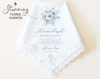 First Communion Gift for Girl: Personalized Keepsake Handkerchief, First Communion Gift for Goddaughter, Granddaughter, Daughter