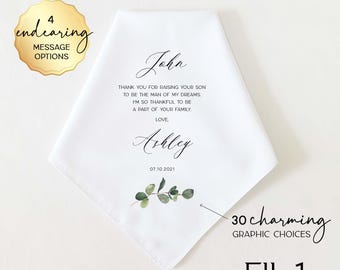 Father in Law Gift: Wedding Handkerchief, Father in Law Wedding