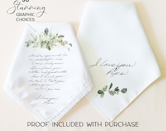 Handwriting Keepsake, Handwriting Gift, Custom Handkerchief with Loved Ones Handwriting