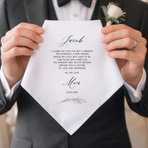 Son Wedding Gift: Personalized Wedding Handkerchief Gift for Son from Mom, from Parents, Wedding Gift for Son, Wedding Gift to Son from Mom