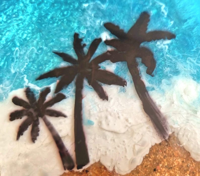 Surfboard Epoxy Resin Statue for Bookshelf Table Beach Home Decor