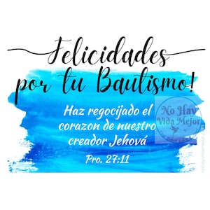 Tarjeta para Bautismo JW (Imprimible, Descarga Digital) - Español