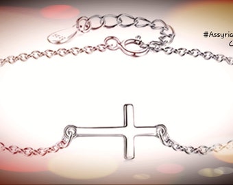 Sterling Silver Cross Delicate Bracelet