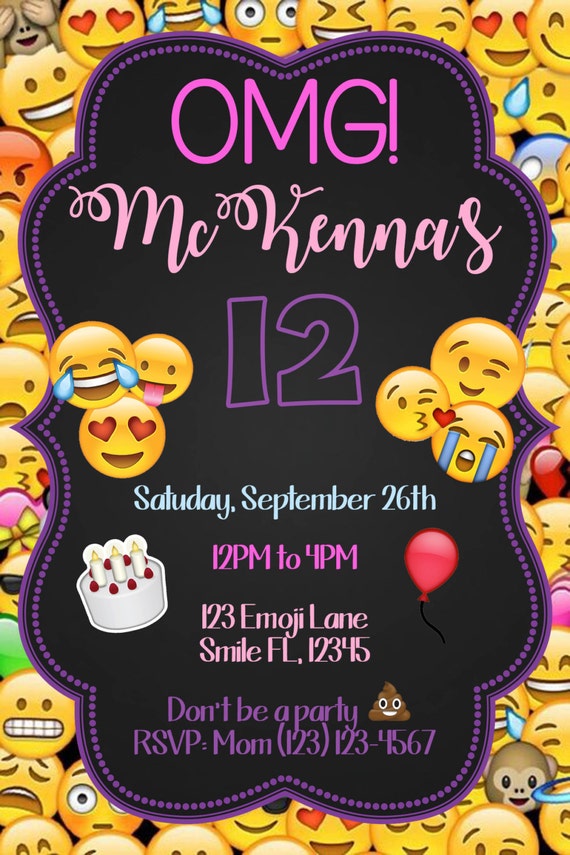 Delicate image with printable emoji invitations Epic image regarding printable emoji invitations