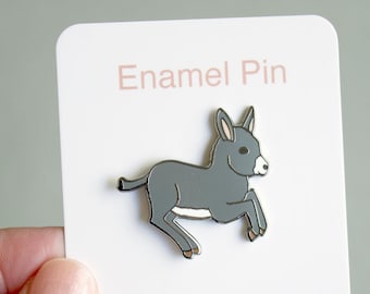 Prancing baby donkey hard enamel pin