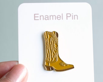 Cowboy boot soft enamel pin