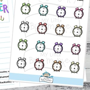 Stickers wekkerpictogram, afspraaksticker, herinneringsstickers, leuke functionele sticker - plannersticker (MMI034)
