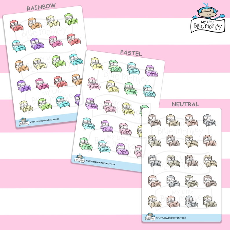 Change Sheets Doodle Icon Stickers Bed Sheets Change - Etsy UK