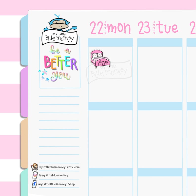 Change Sheets Doodle Icon Stickers Bed Sheets Change - Etsy UK